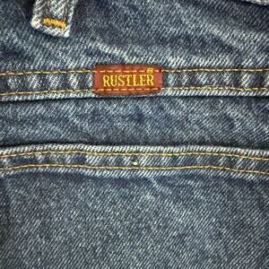 Rustler Jeans Mens 36x34 Straight Leg Dark Wash Denim Pants‎ Workwear Casual